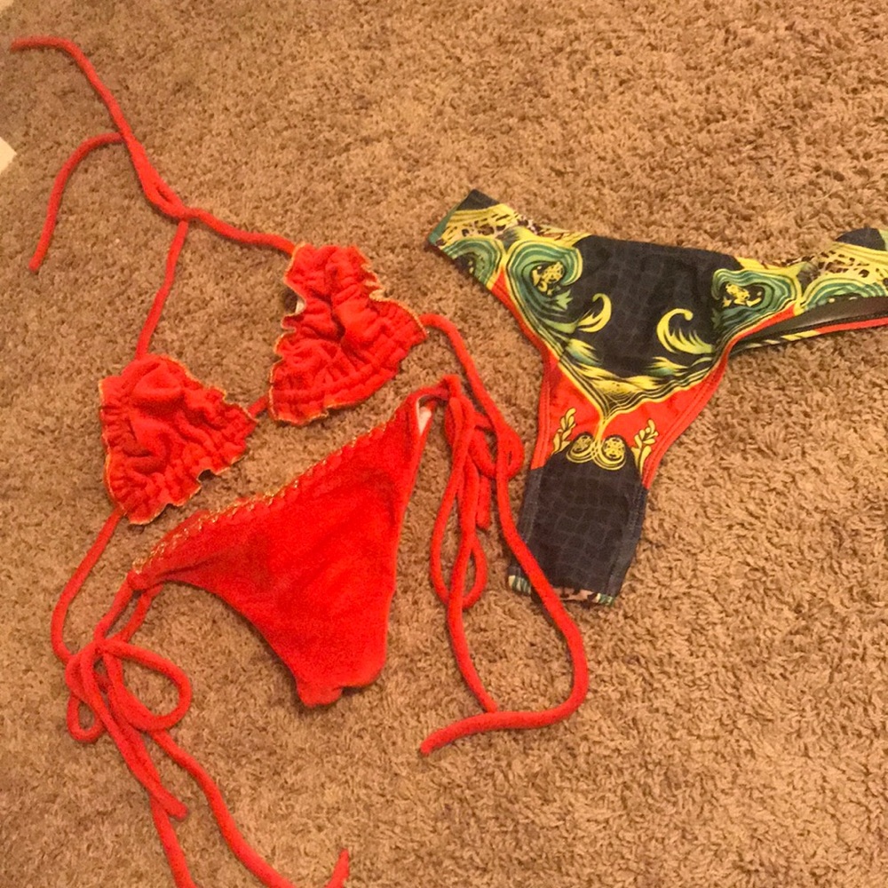 Passion Red Velvetica Swimsuit Bikini
